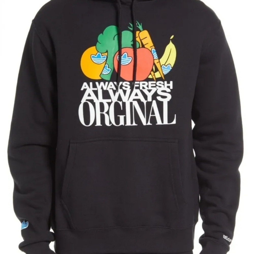 Adidas Black Hoodie with Colorful Graphic